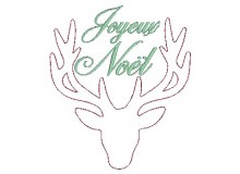 Stickdatei - Fancy Christmas Hirsch Joyeux Noel Doodle